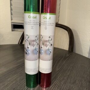 Cricut Party Foil-12"in x 48"in Lot Of 2 Green Red New